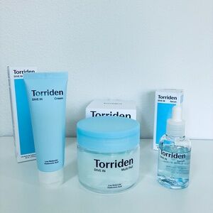 3‑Piece KoreanBeauty Torriden DIVE IN Low-Molecular HyaluronicRescue SkincareSet